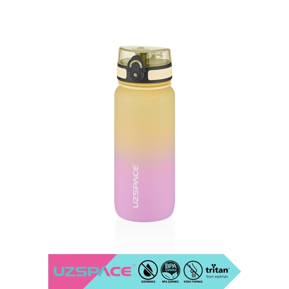 Uzspace 650 Ml Gradient Renk Softtouch Tritan Su Matarası Yellow Violet