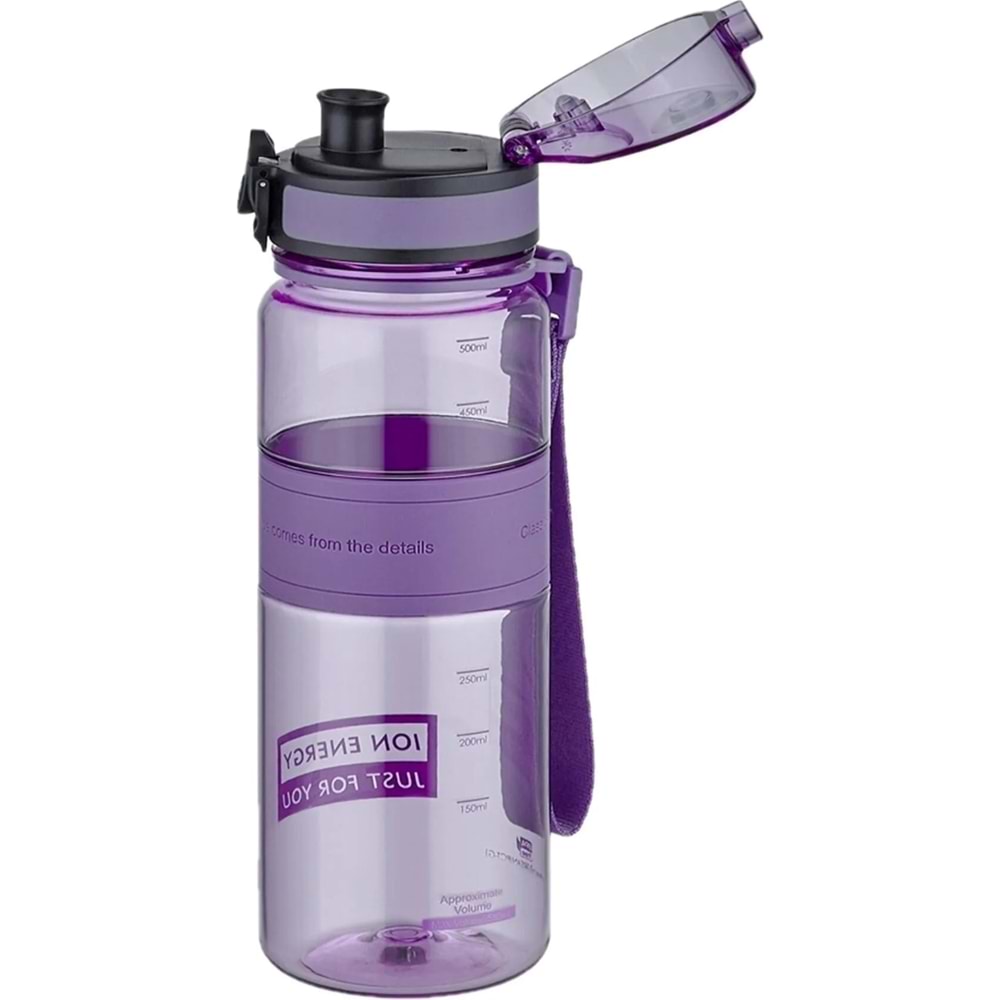 Uzspace 500 ml Orta Boy Silikon Gövde Tritan Su Matarası Purple