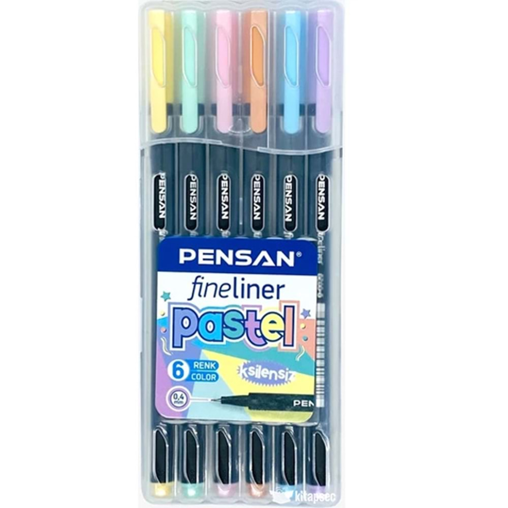 Pensan 6200 Fineliner 6 Lı Pastel Pvc Kutu