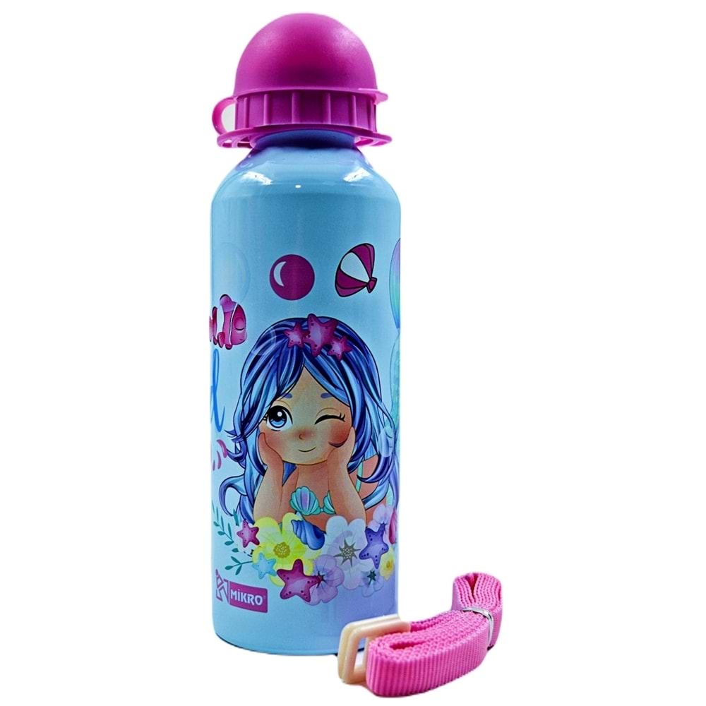 Aliminyum Matara 500 ml Mt-2510 4 Farklı Renk Ve Figürler