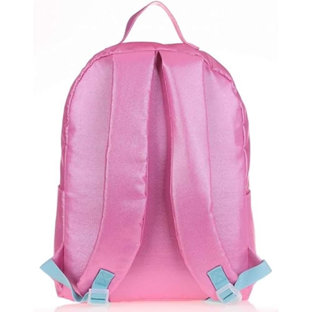 Kaukko Sparkle Üç Gözlü Pembe Şeffaf Cepli Okul ve Günlük Sırt Çantası - Kız Çocuk
