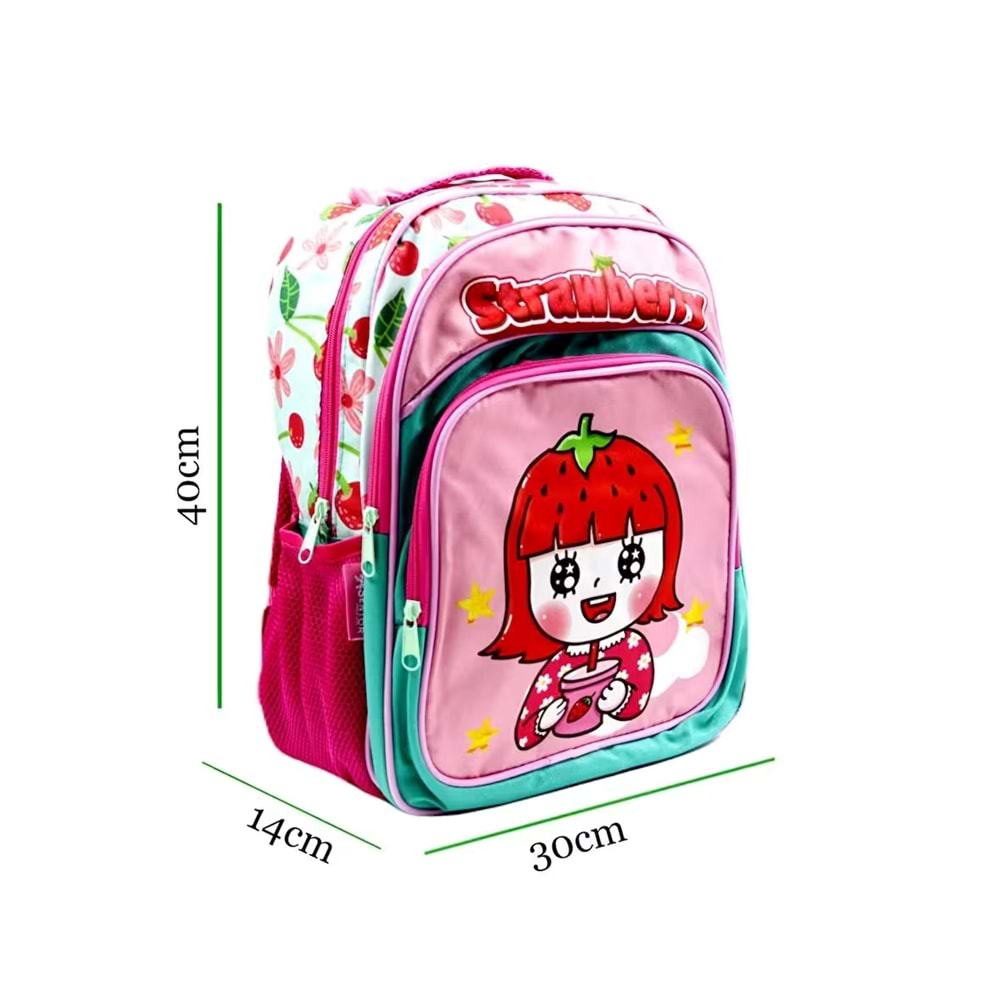 Sentor Snılk23-06K Strawberry Yeşil İlkokul Çantası
