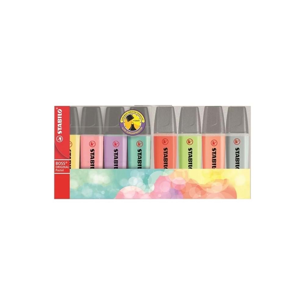 Stabilo Fosforlu Kalem Boss Pastel 8Li