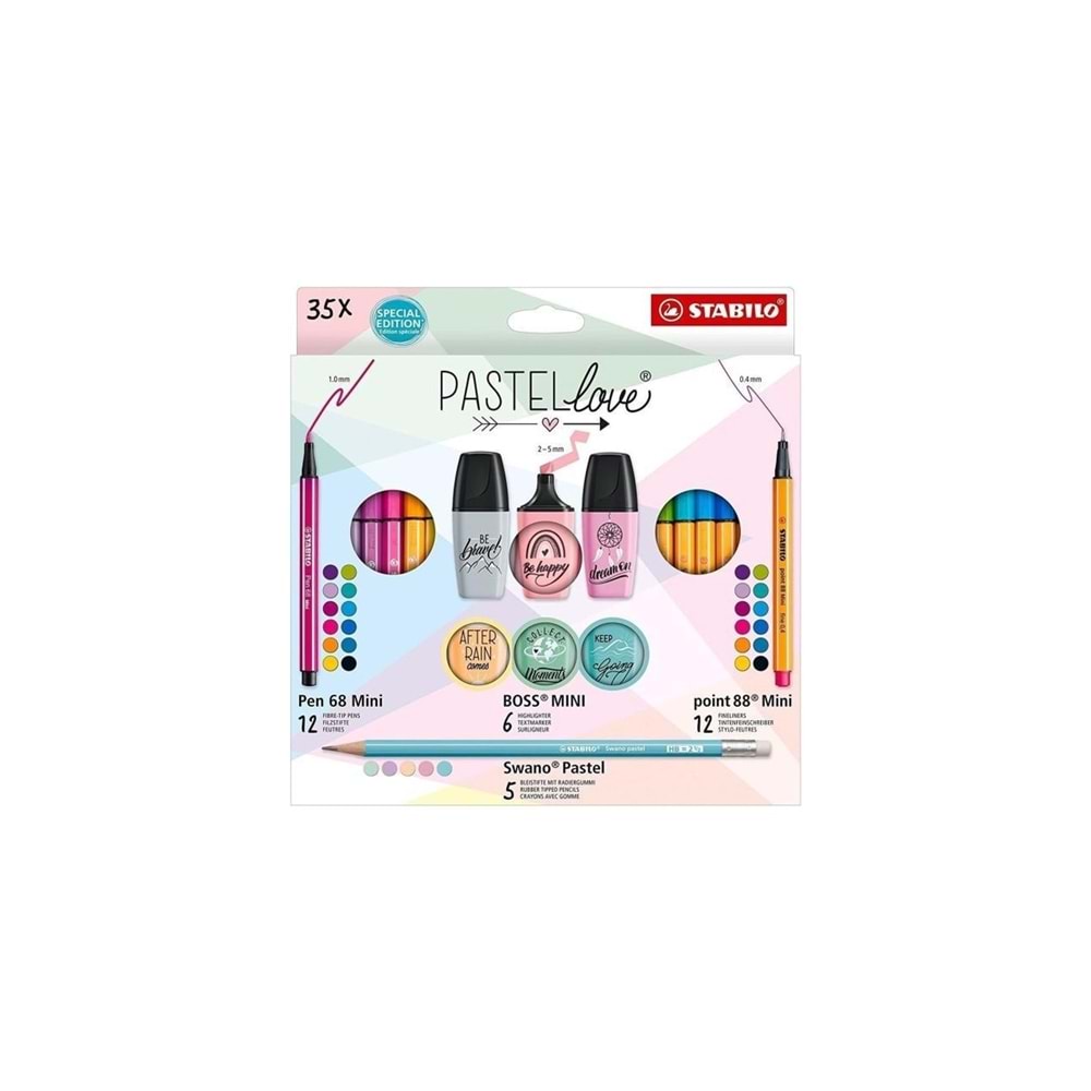 Stabilo Fosforlu Kalem Pastellove Mini Set 35,Li
