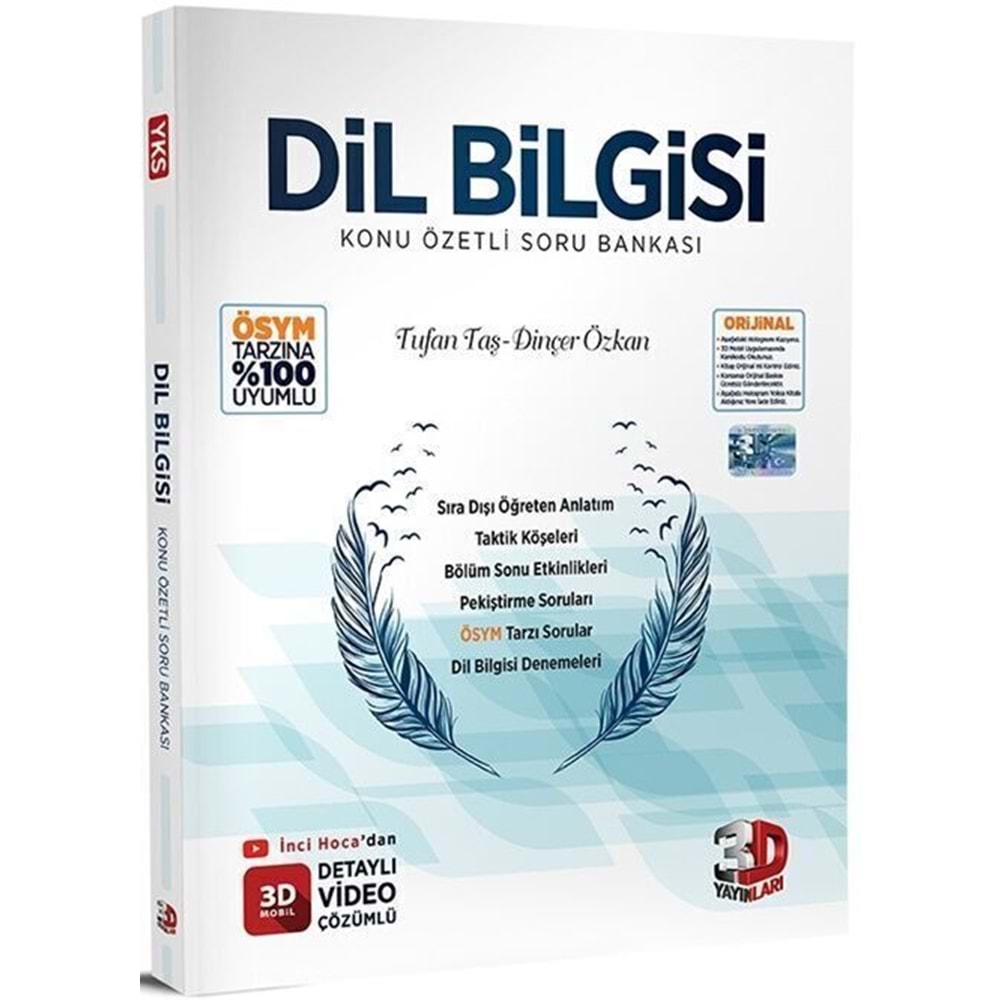 2026 Dil Bilgisi Tamamı Video Çözümlü Soru Bankası 3D Yayınları