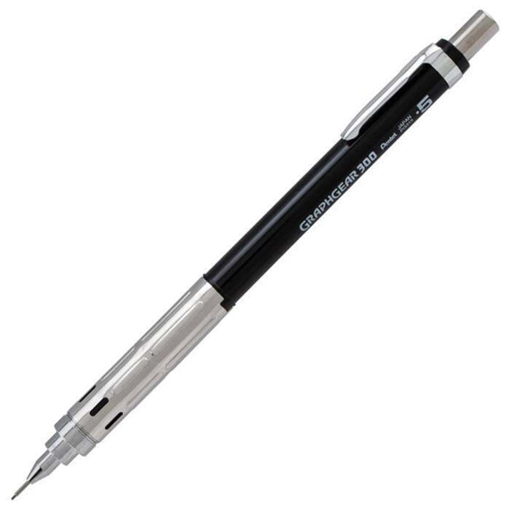Pentel Graphgear 300 Versatil Teknik Çizim ve Yazı Kalemi 0.5 mm Siyah