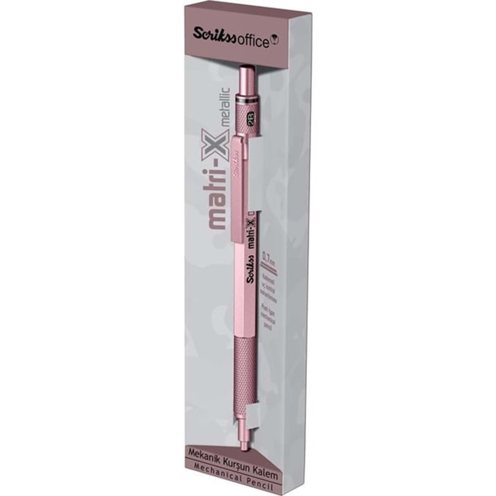 Scrikss Matri-x Mekanik Versatil Kalem 0.7 Metalik Açık Pembe