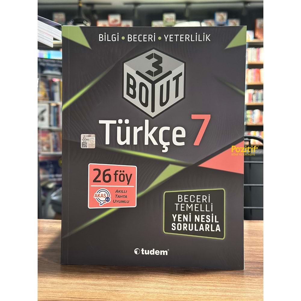 3. Sınıf Türkçe 3 Boyut Soru Bankası Tudem Yayınları