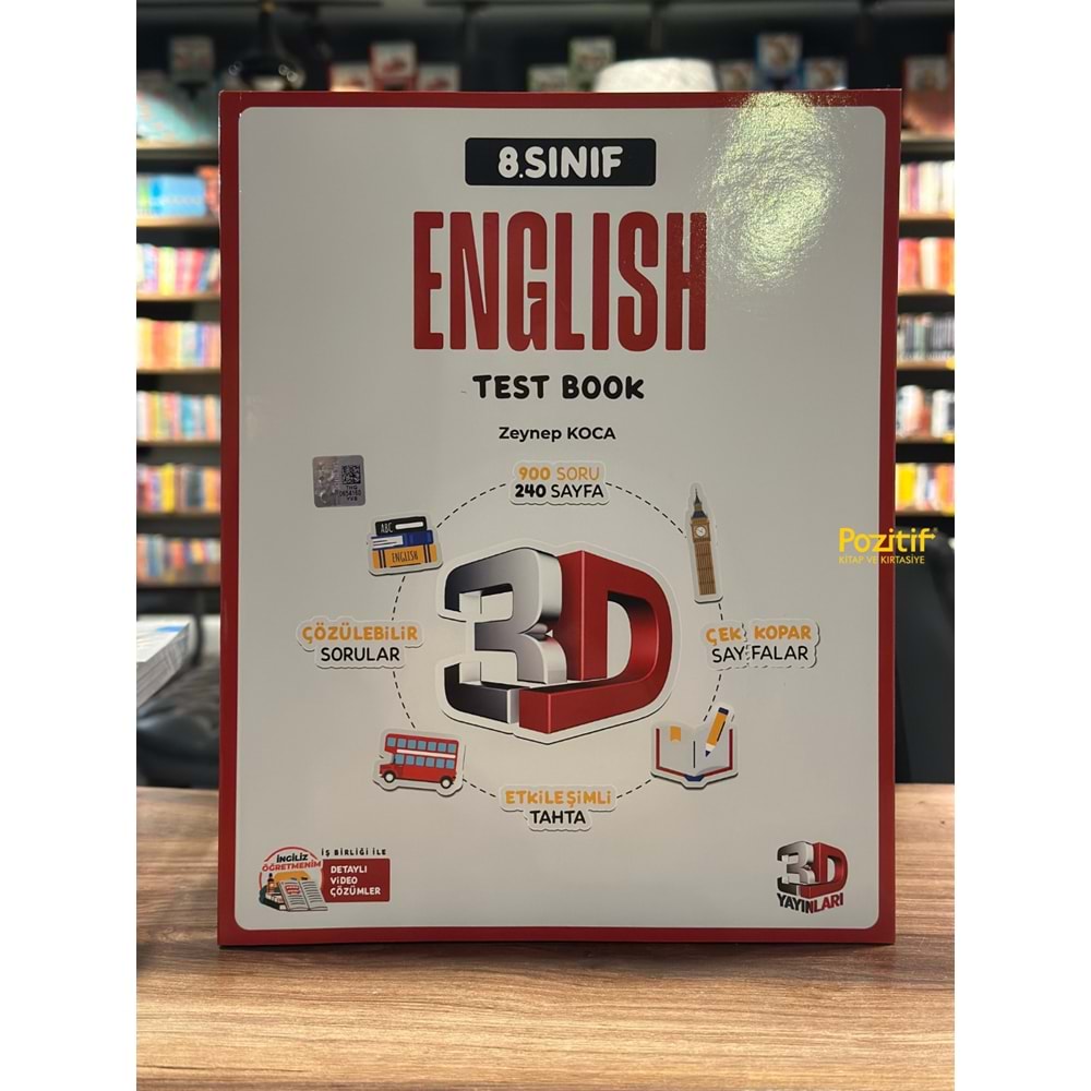 3D yayınları 8. sınıf English Test Book