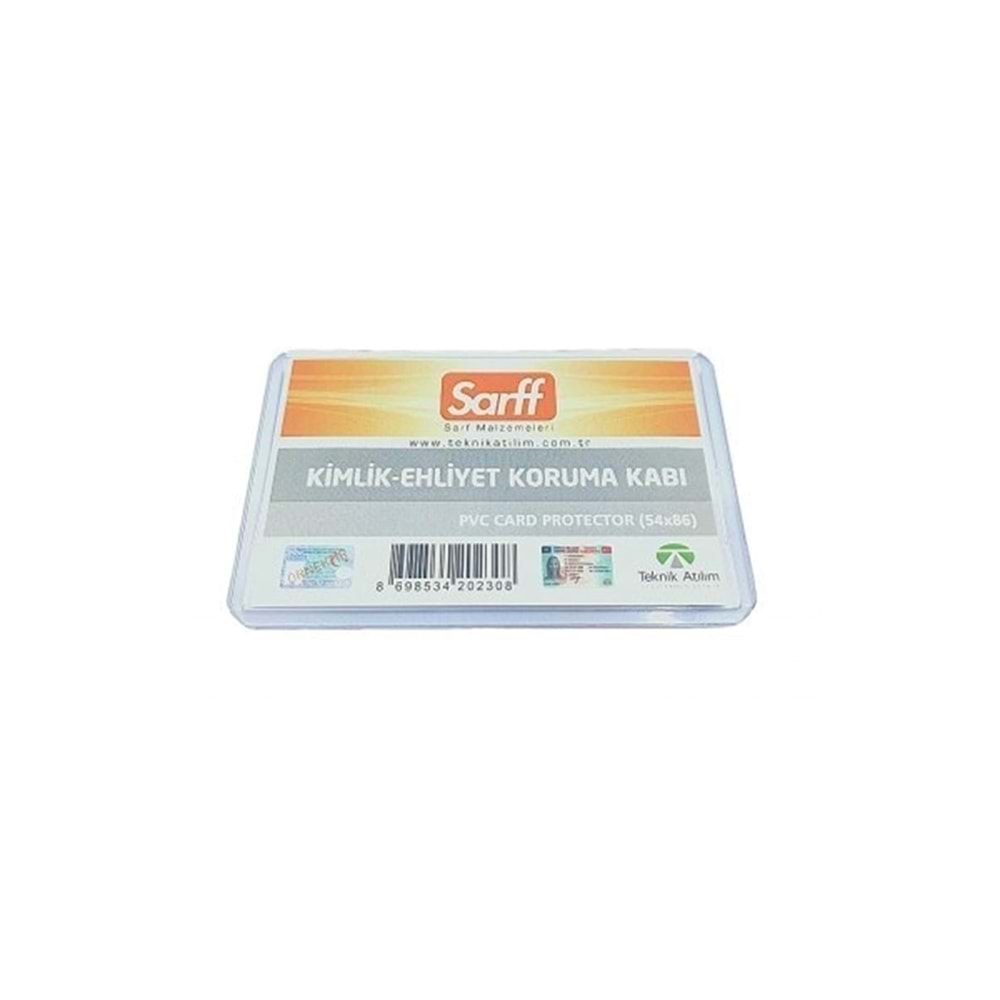 SARFF Ehliyet Kart Koruma Kabı 54x86 mm Yeni Kimliklere Uygun (10 Adet)