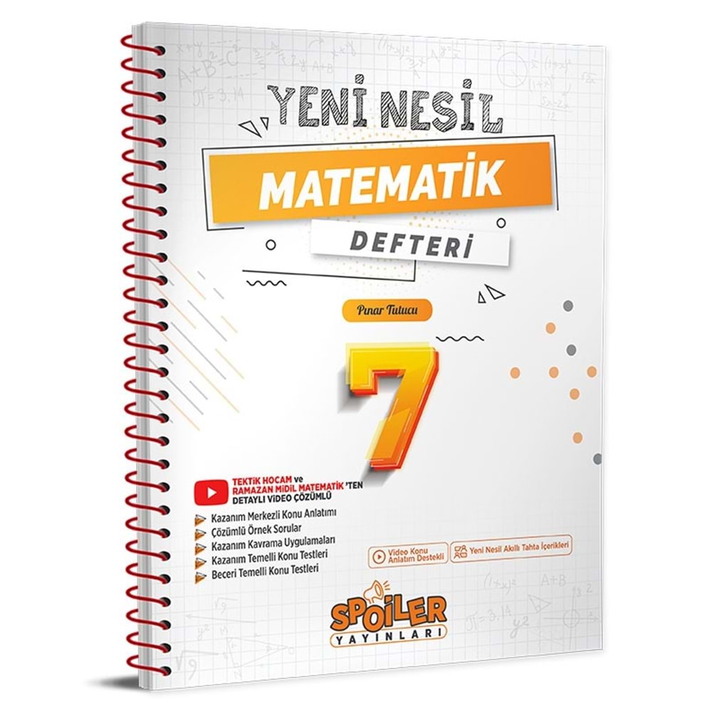 7. Sınıf Matematik Yeni Nesil Defteri Spoiler Yayınları