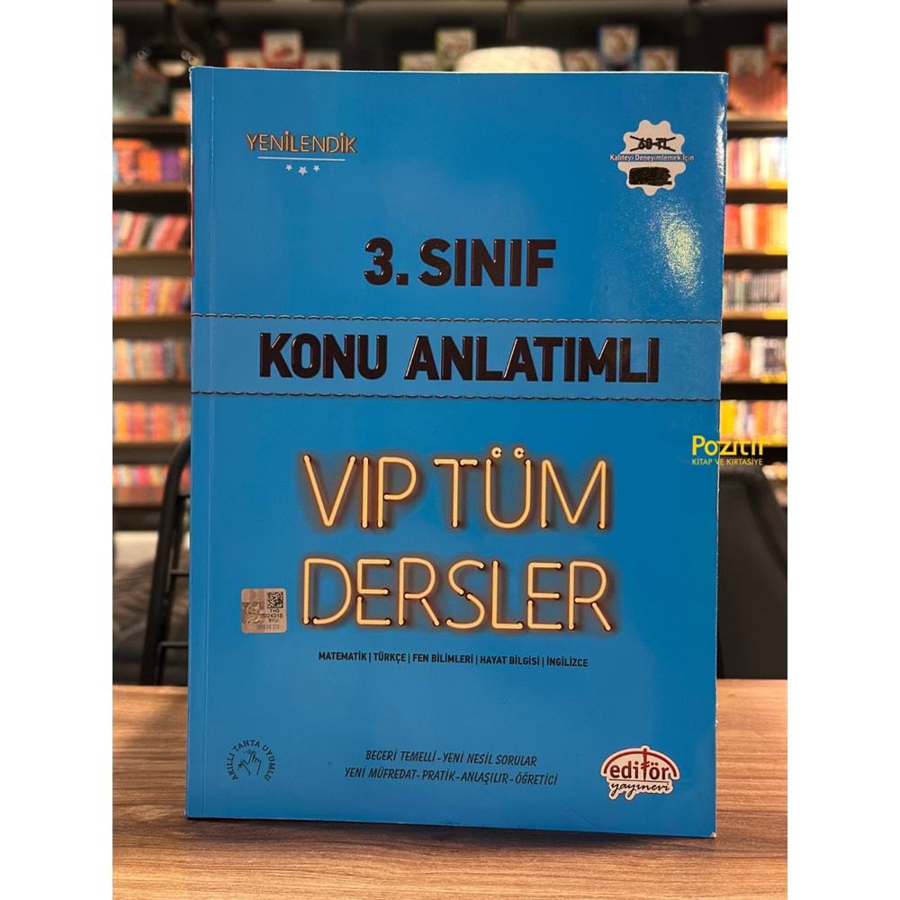 3. Sınıf Vip Tüm Dersler Konu Anlatımlı Mavi Kitap Editör Yayınevi