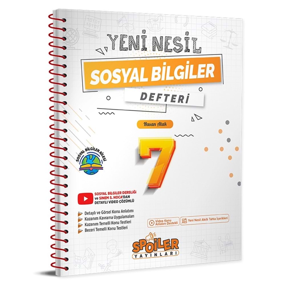 7. Sınıf Sosyal Bilgiler Yeni Nesil Defteri Spoiler Yayınları