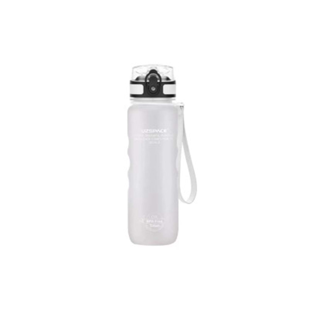 Uzspace 500ML Tutma Destekli Soft-Touch Tritan Su Matarası (Beyaz) 1215