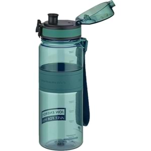 Uzspace 0,50 L 500ml Orta Boy Silikon Gövde Tritan Su Matarası Plastik Yeşil