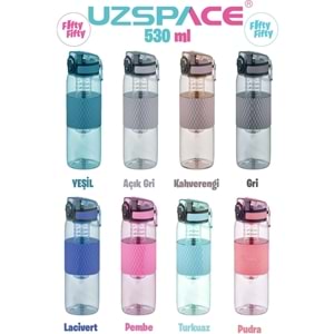 Uzspace 530ML Detoks Aparatlı Silikon Gövde Tritan Su Matarası Clitoria Blue