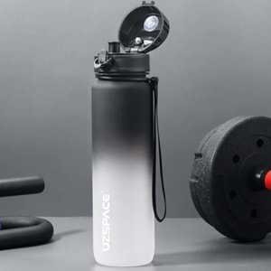 Uzspace 500 Ml Tiritan Matara 3026 Siyah Beyaz