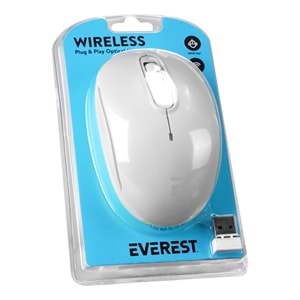 Everest Smw-666 Beyaz Usb 2.4ghz Optik Wireless Mouse Modern Tasarım 431550
