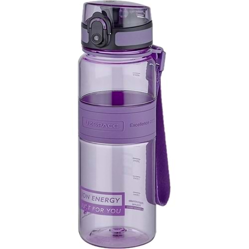 Uzspace 500 ml Orta Boy Silikon Gövde Tritan Su Matarası Purple