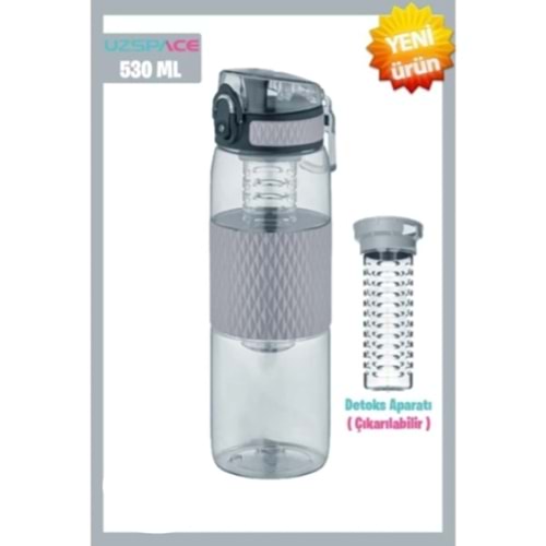 530ml Detoks Aparatlı Silikon Gövde Tritan Su Matarası