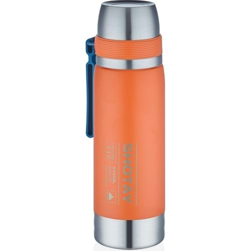 600 Ml Çelik Kamp Termosu Ağızlık Ve Ekstra Bardaklı