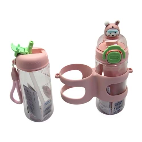 Çift Gözlü 900ml Tritan Matara Siyah-pembe