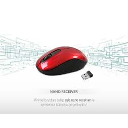 Everest Smw-666 Usb Kırmızı 2.4ghz Optik Wireless Mouse