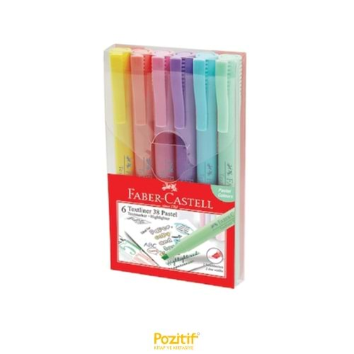 Faber-Castell Fosforlu Kalem 38 Pastel 6Lı Poşet*2021