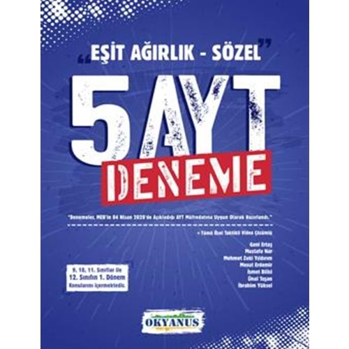 OKYANUS YAYINLARI 5 Lİ AYT EŞİT AĞIRLIK SÖZEL DENEMESİ