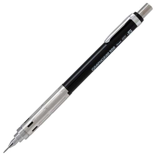 Pentel Graphgear 300 Versatil Teknik Çizim ve Yazı Kalemi 0.5 mm Siyah