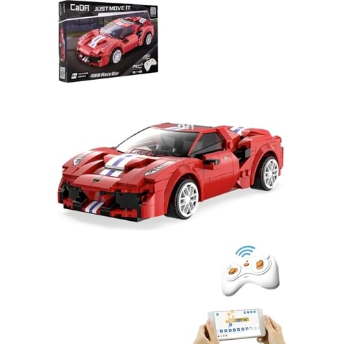Vagonlife Cada Kırmızı Yarış Arabası Uzaktan Kumandalı -C51072W (306 Parça) Oyuncak Yapım Seti