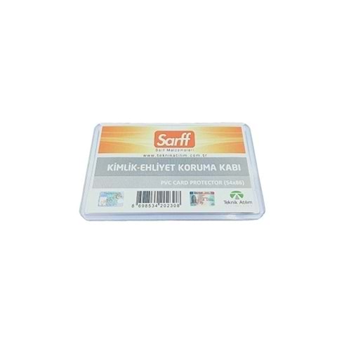 SARFF Ehliyet Kart Koruma Kabı 54x86 mm Yeni Kimliklere Uygun (10 Adet)