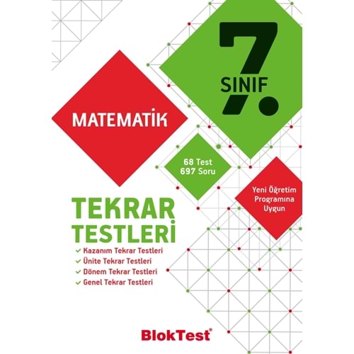 7.Sınıf Matematik Tekrar Testleri Blok Test Yayınları