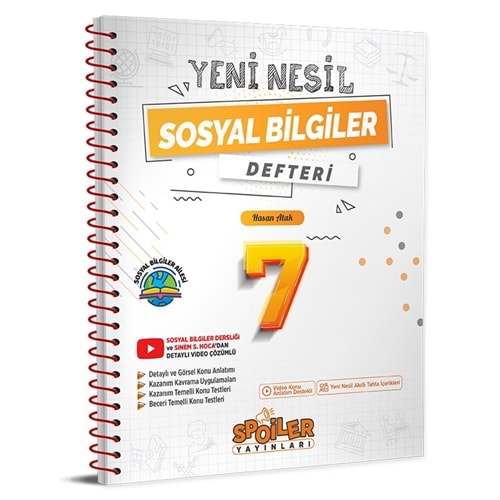 7. Sınıf Sosyal Bilgiler Yeni Nesil Defteri Spoiler Yayınları