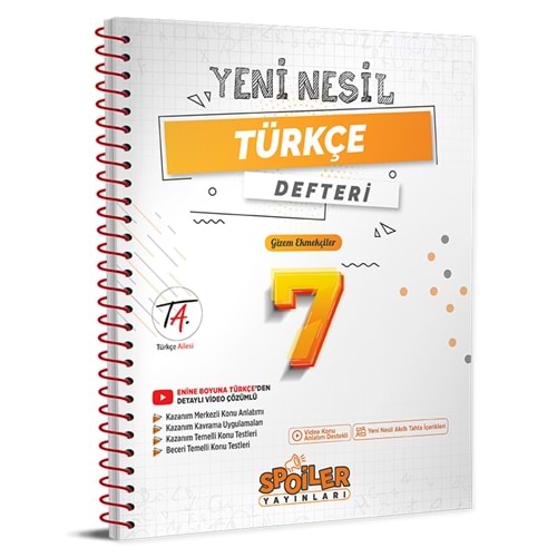 7. Sınıf Türkçe Yeni Nesil Defteri Spoiler Yayınları