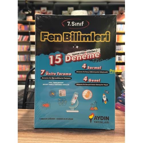 7.Sınıf Fen Bilimleri 15 Deneme Aydın Yayınları