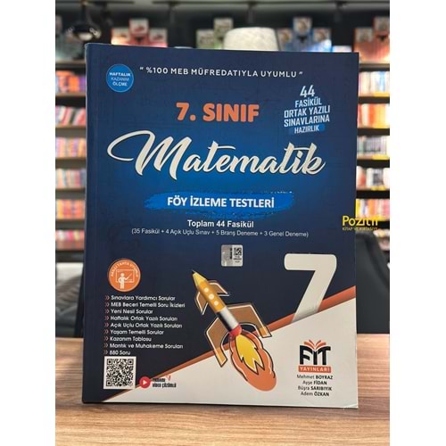 7. Sınıf Matematik Föy İzleme Testleri 44 Fasikül Fit Yayınları
