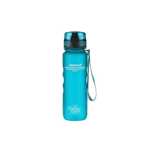 Uzspace 500ML Tutma Destekli Soft-Touch Tritan Su Matarası (Turkuaz) 1215