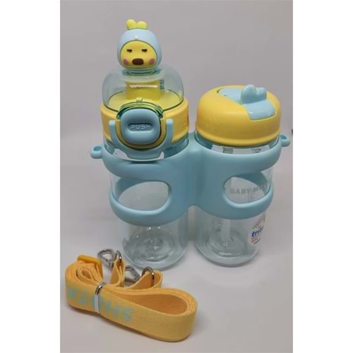 Çift Gözlü 900ml Tritan Matara Mavi