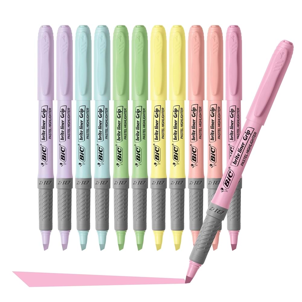 Bic Hıghlıghter Grip Pastel Krş 12 Li