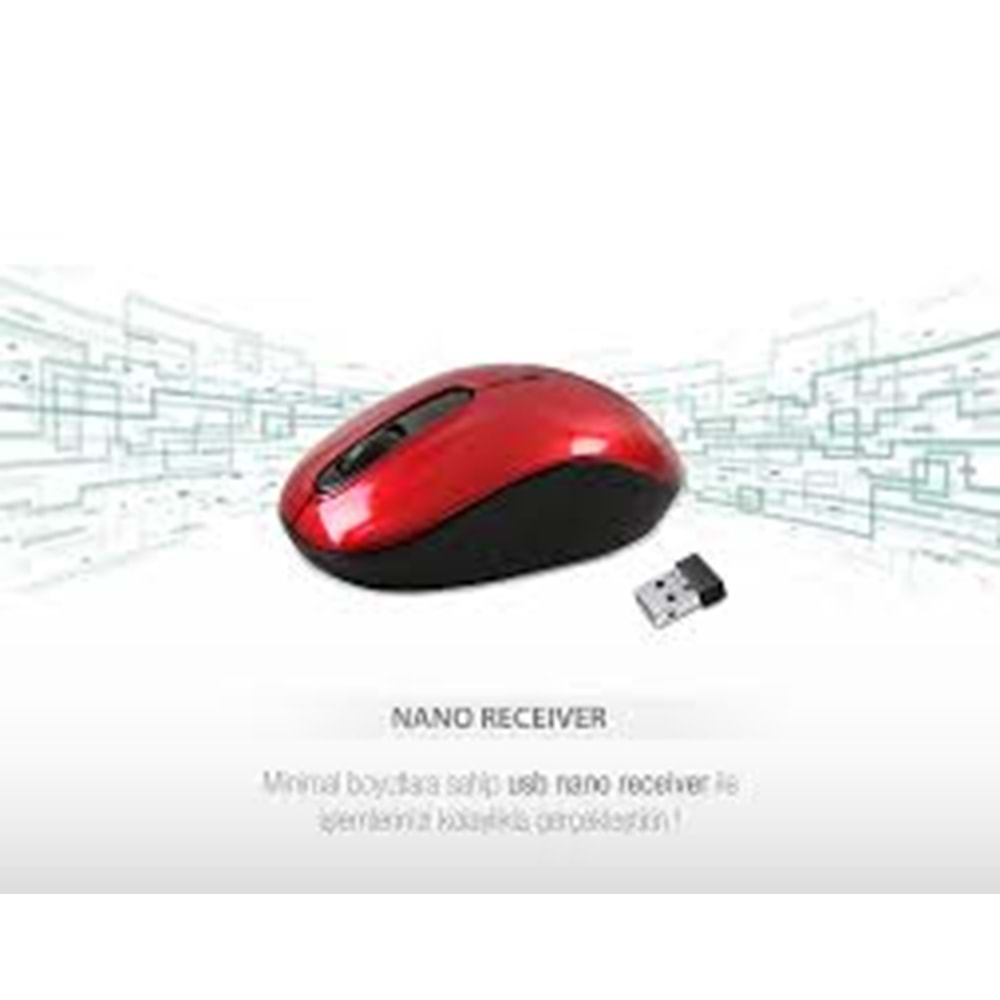 Everest Smw-666 Usb Kırmızı 2.4ghz Optik Wireless Mouse