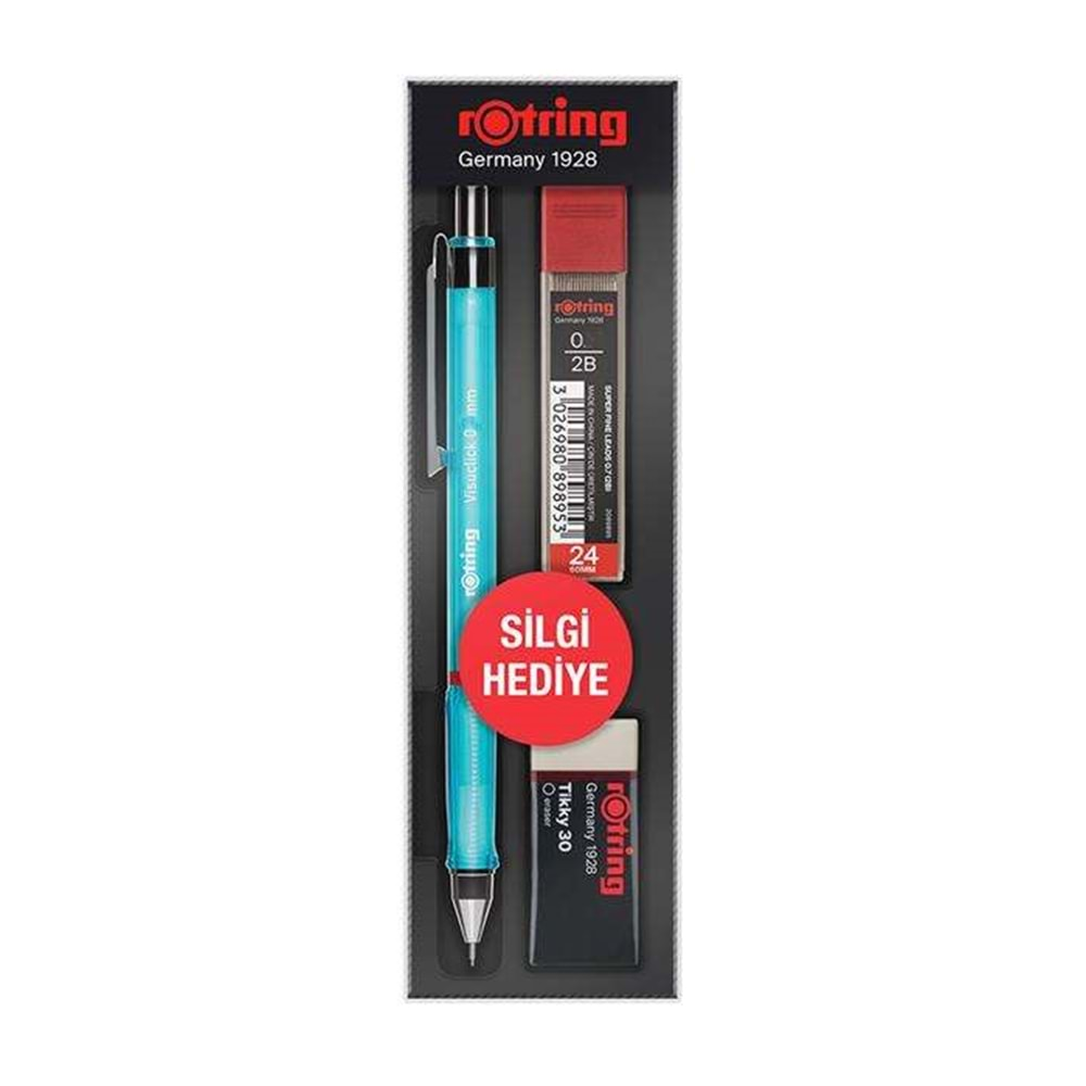 Rotring Visuclick + Min Silgi Okul Seti 07 Mm Mavi