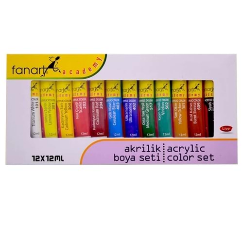 Fanart Academy Akrilik Boya Seti 12X12Ml