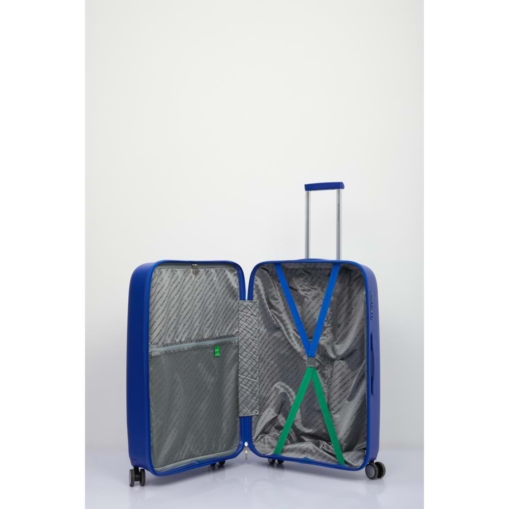 Benetton Trolley Valiz Mavi Orta Boy 14BNT1000-02-M