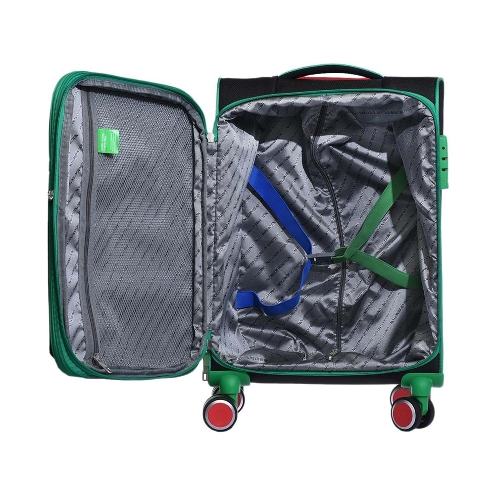 Benetton 14BNT2100-03-S Trolley 50 Cm Siyah Kabin Boy Valiz
