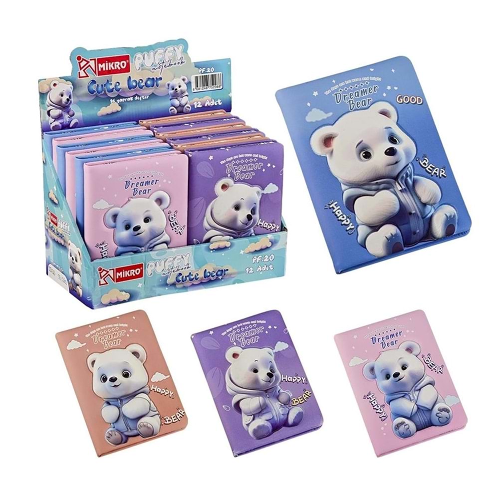 Mikro Puffy Pf-20 Cute Bear Gırl Not Defteri