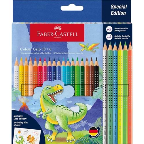 Fc Colour Pencil Grip Dinosaurs 18+6 Colors