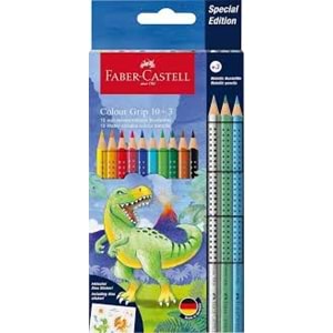 Faber Castell Colour Pencil Grip Dinosaurs 10+3 Colors